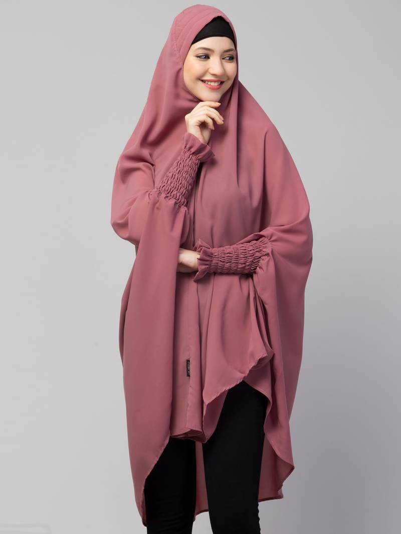 Nazneen stretchable smoking at wrist knee length Jilbab cum prayer khimar  Hijab
