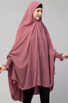 Nazneen stretchable smoking at wrist knee length Jilbab cum prayer khimar  Hijab