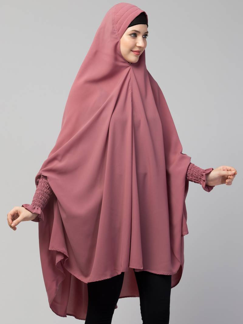 Nazneen stretchable smoking at wrist knee length Jilbab cum prayer khimar  Hijab