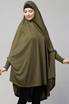 Nazneen stretchable smoking at wrist knee length Jilbab cum prayer khimar  Hijab