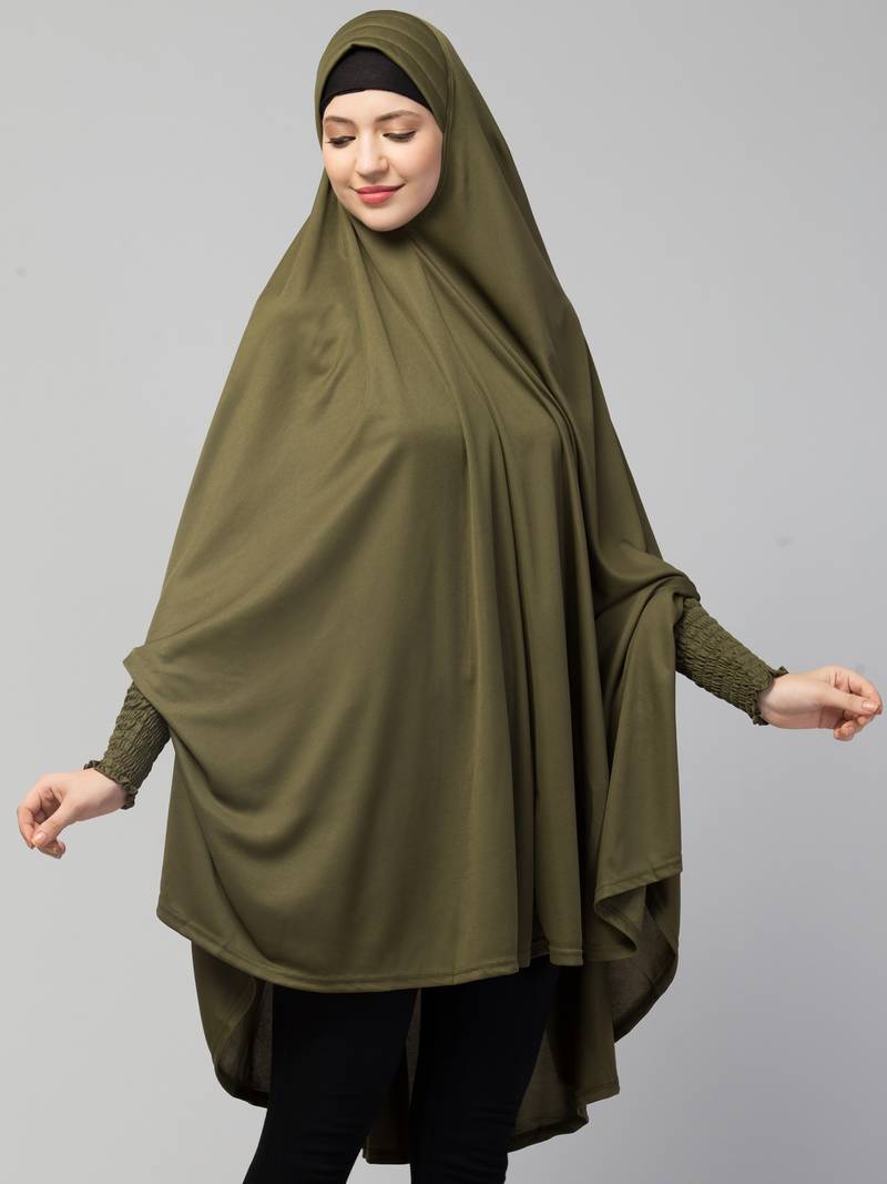 Nazneen stretchable smoking at wrist knee length Jilbab cum prayer khimar  Hijab