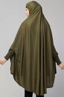 Nazneen stretchable smoking at wrist knee length Jilbab cum prayer khimar  Hijab