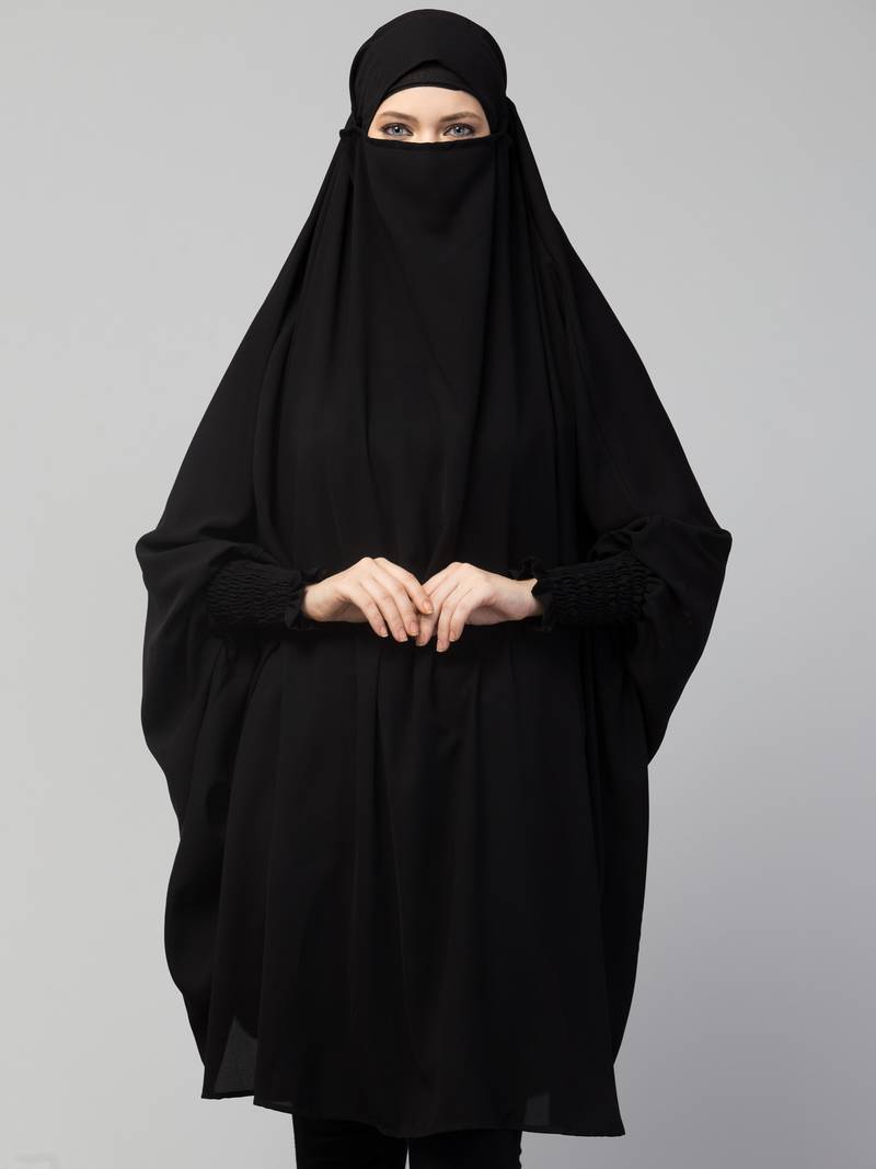 Nazneen Ready to Wear tie at back smoking at wrist with Naqab instant Khimer