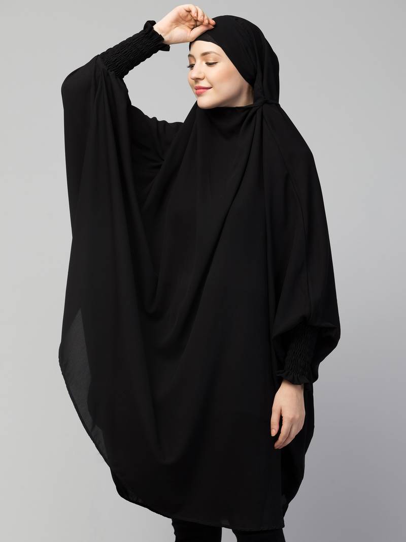 Nazneen Ready to Wear tie at back smoking at wrist with Naqab instant Khimer