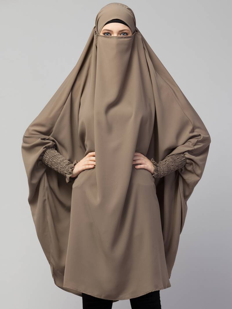 Nazneen Ready to Wear tie at back smoking at wrist with Naqab instant Khimer