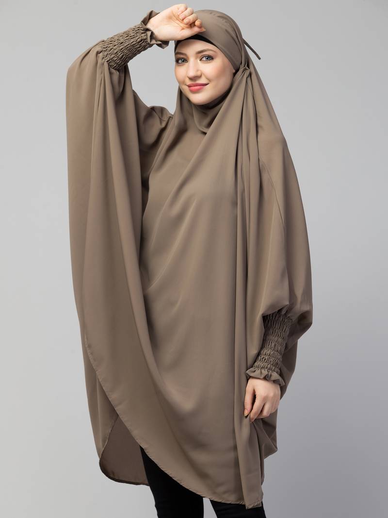 Nazneen Ready to Wear tie at back smoking at wrist with Naqab instant Khimer