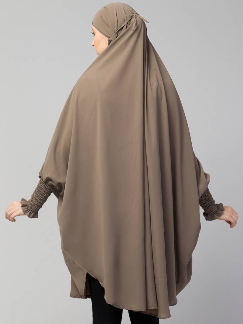 Nazneen Ready to Wear tie at back smoking at wrist with Naqab instant Khimer