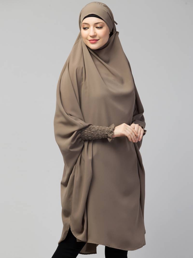 Nazneen Ready to Wear tie at back smoking at wrist with Naqab instant Khimer