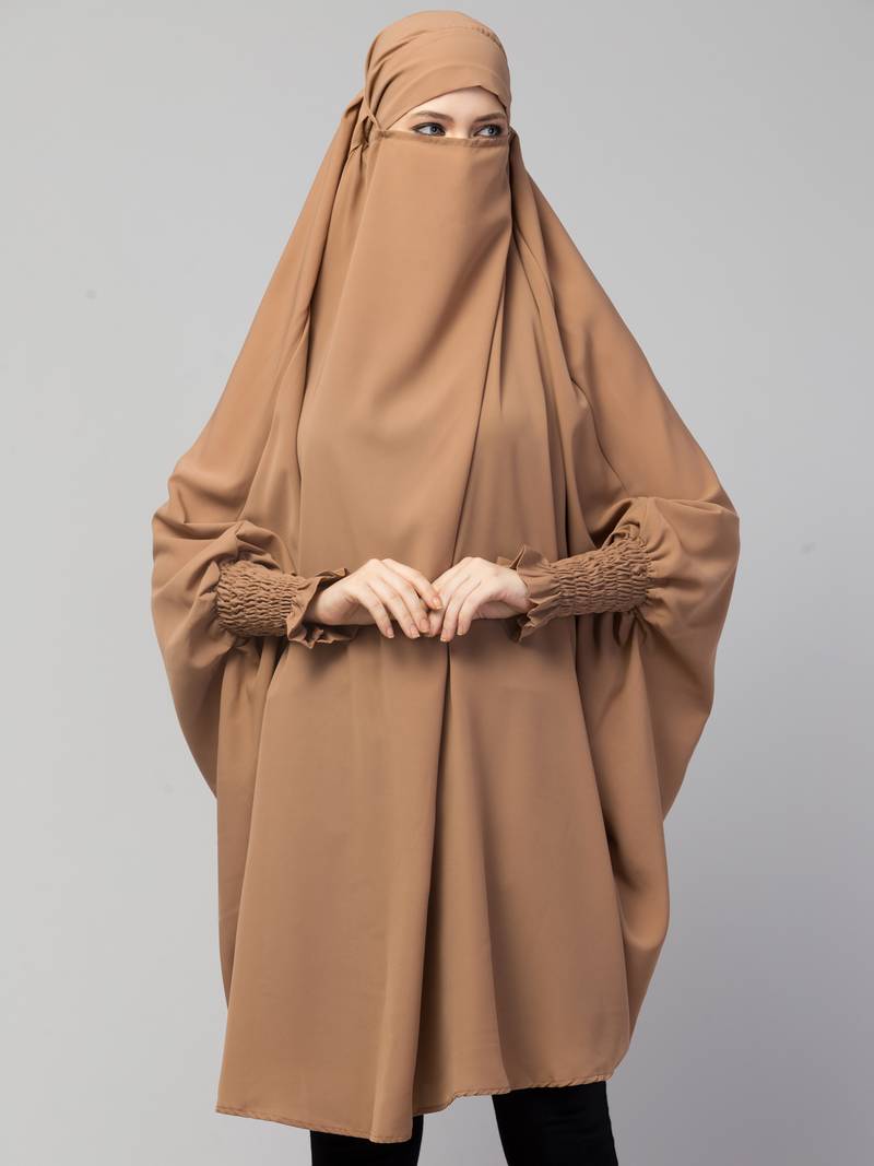 Nazneen Ready to Wear tie at back smoking at wrist with Naqab instant Khimer