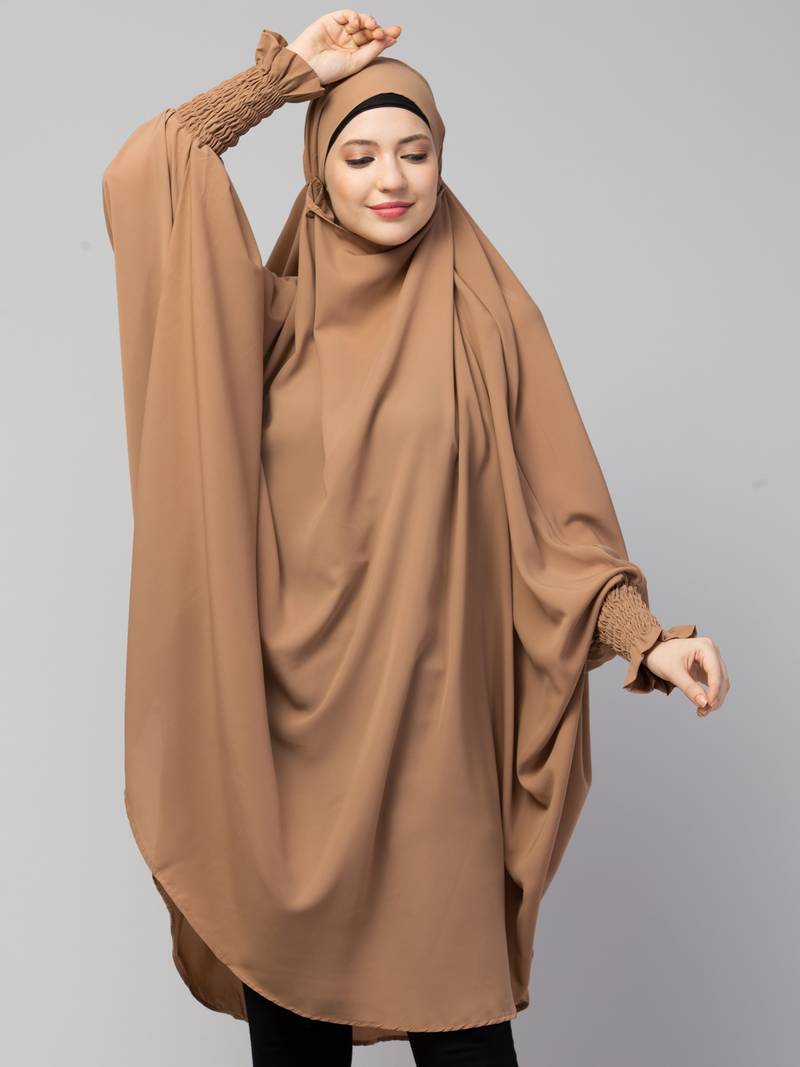 Nazneen Ready to Wear tie at back smoking at wrist with Naqab instant Khimer