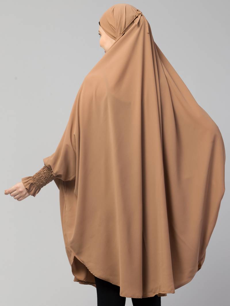 Nazneen Ready to Wear tie at back smoking at wrist with Naqab instant Khimer