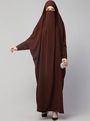Nazneen Head to toe long cuff ready to wear one pc Jilbab with Naqab 1