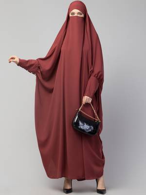 Nazneen Head to toe long cuff ready to wear one pc Jilbab with Naqab 1