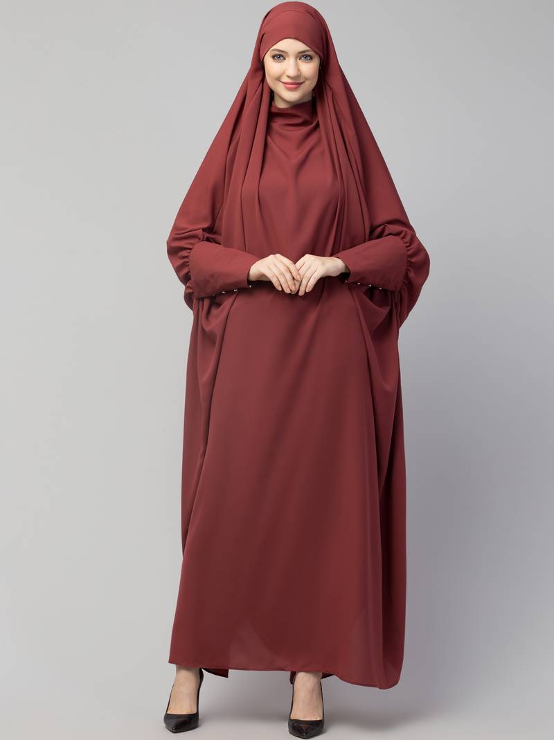 Nazneen Head to toe long cuff ready to wear one pc Jilbab with Naqab