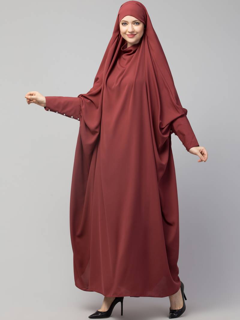 Nazneen Head to toe long cuff ready to wear one pc Jilbab with Naqab