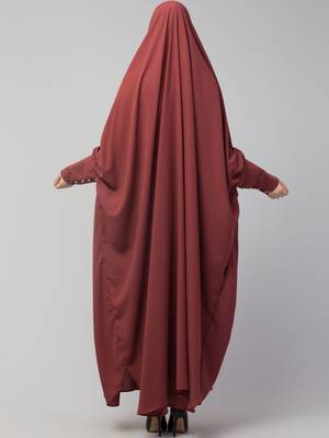 Nazneen Head to toe long cuff ready to wear one pc Jilbab with Naqab 5