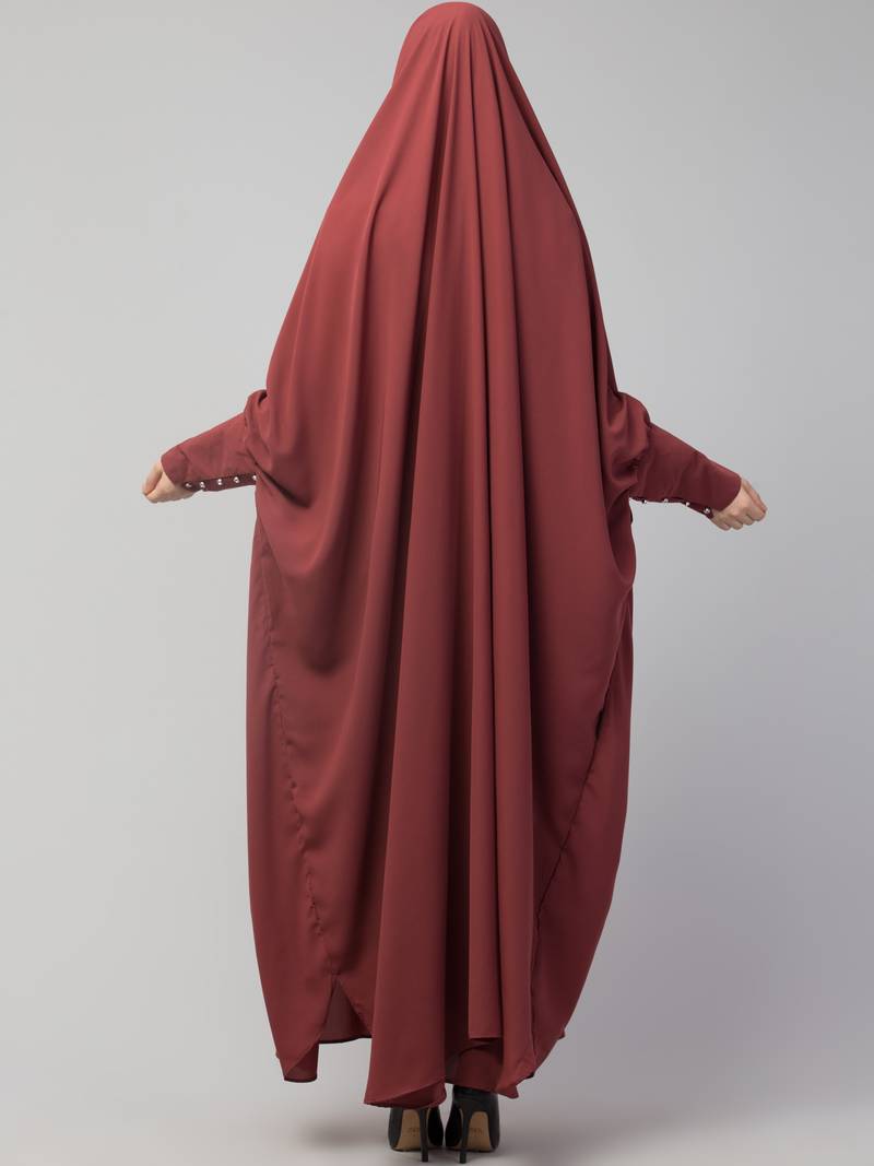 Nazneen Head to toe long cuff ready to wear one pc Jilbab with Naqab