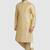 Fawn plain art dupion silk kurta-pajama