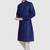 Blue plain art dupion silk kurta-pajama