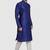 Blue plain art dupion silk kurta-pajama
