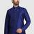 Blue plain art dupion silk kurta-pajama