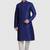 Blue plain art dupion silk kurta-pajama