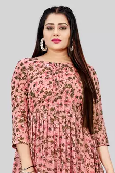 Elegant and Smart Pink Colour Kurti For Fancy Looks