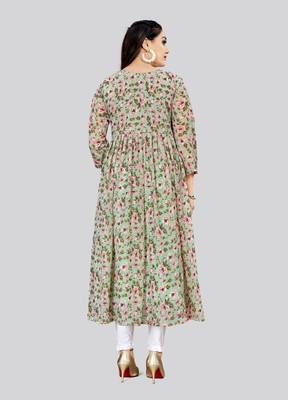 Elegant and Smart Green Colour Kurti For Fancy Looks 2