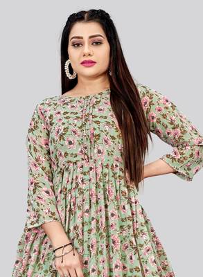 Elegant and Smart Green Colour Kurti For Fancy Looks 3