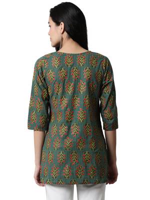 Green printed cotton cotton-kurtis 2