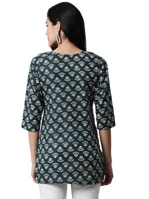 Green printed cotton cotton-kurtis 2