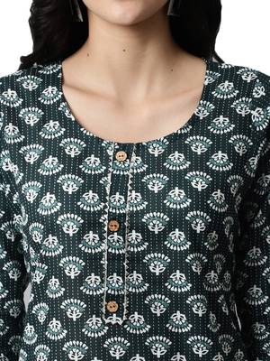 Green printed cotton cotton-kurtis 5