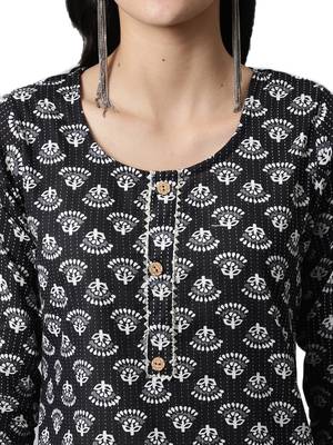 Black printed cotton cotton-kurtis 5