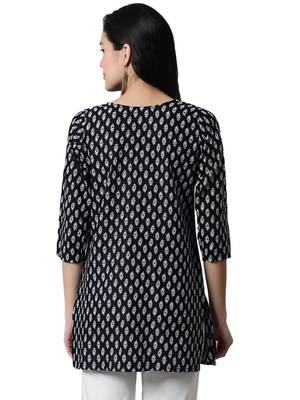 Black printed cotton cotton-kurtis 2