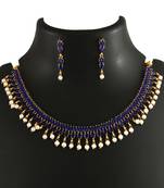 Blue Ethnic Design Necklace Set for Women with Designer Earrings