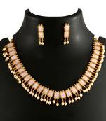 Beige Ethnic Design Necklace Set for Women with Designer Earrings