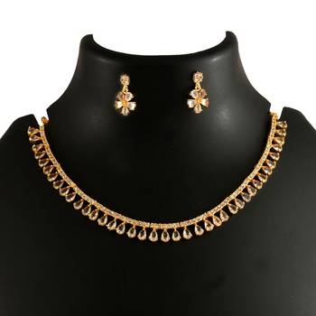 White Ethnic Design Necklace Set for Women with Designer Earrings 1