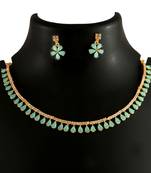 Turquoise Ethnic Design Necklace Set for Women with Designer Earrings