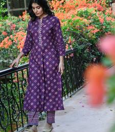 Deep purple Kurti with handwork