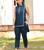 LEILA JARI EMBROIDERED KURTI SET