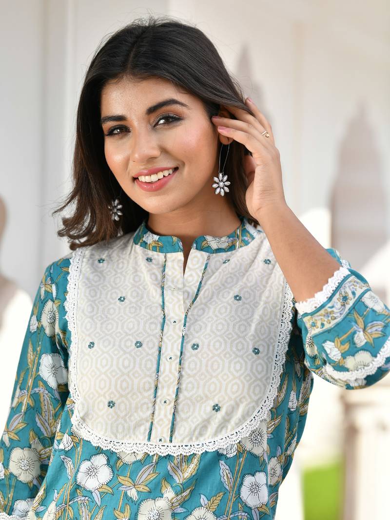 ZAHARA COTTON PRINTED SUIT SET