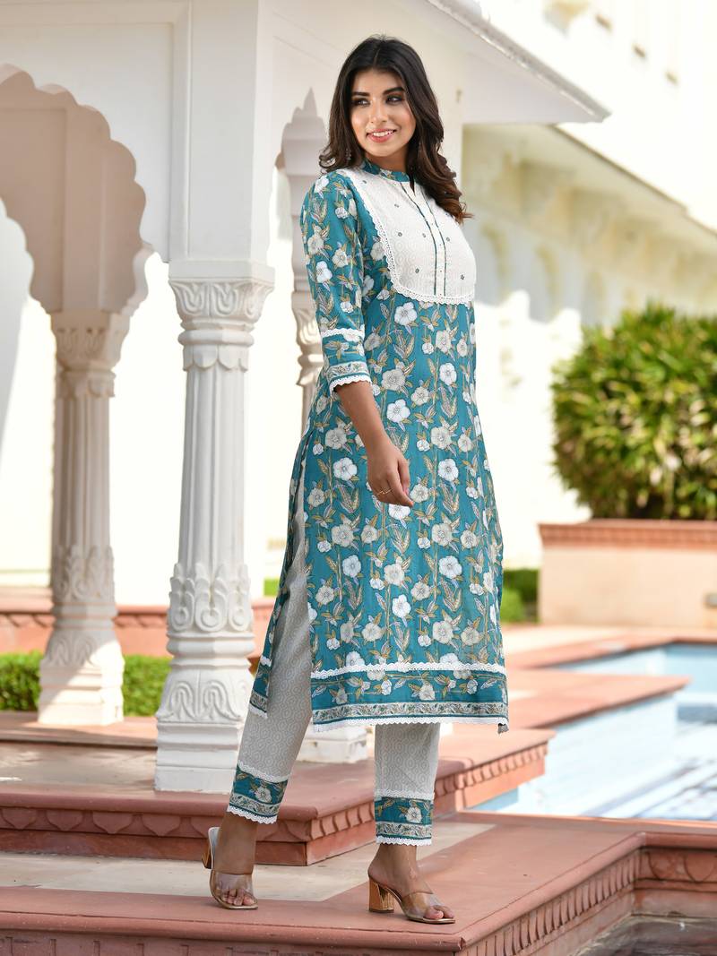 ZAHARA COTTON PRINTED SUIT SET