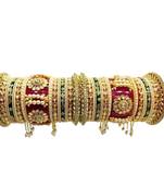 Gold Plated Traditional Bridal wear Bangles Set Of 2 Matching Bangles Set Wedding Chuda