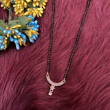 Gold cubic zirconia mangalsutra 1