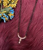 Gold cubic zirconia mangalsutra