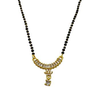 Gold cubic zirconia mangalsutra 3