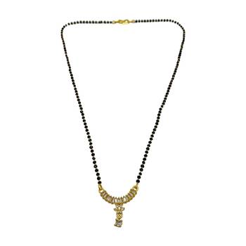 Gold cubic zirconia mangalsutra 4