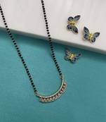 Gold cubic zirconia mangalsutra