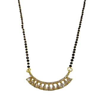 Gold cubic zirconia mangalsutra 3