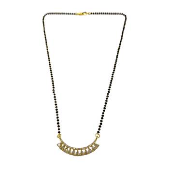 Gold cubic zirconia mangalsutra 4